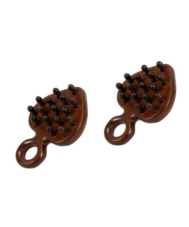 Tovinanna 2 pieces of ridge scalp ridge hair pick wide comb for curly hair scalp massage combination combination combination comb wood wide tooth comb Guasha board for spa wooden comb stable 12.10x8.50cmx2pcs braunx2st