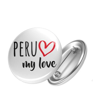 Huuraa Button Peru my love pin button for all fans of Machu Picchu 59mm