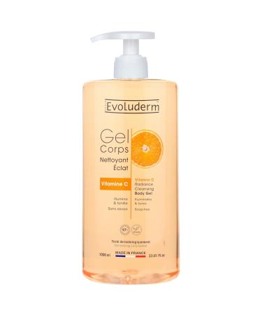 Evoluderm EVOLUDERM Vitamin C Radiance Cleansing Body Gel 1000 ml 97% Natural Origin Vegan Made in France