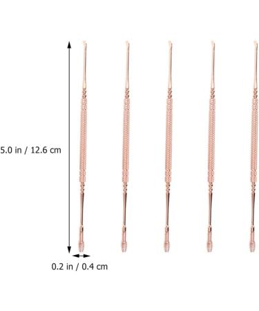 5Pcs Spiral Ear Wax Remover Set - Stainless Steel Ear Cleansing Tools for Adults | Rose Gold Ear Picks Scoop - Buy Online on GoSupps.com