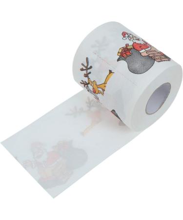 Christmas Toilet Paper Santa Claus Reindeer Pattern Funny Toilet Tissue Xmas Holiday Party Decoration Supplies - Buy Online on GoSupps.com