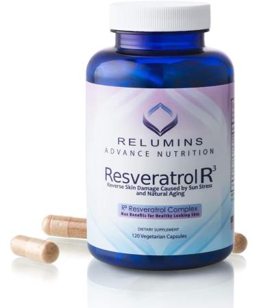 Relumins Resveratrol 600mg Supplement High-Potency Antioxidant with Grape Seed & Red Wine Extract Supports Skin Heart Health & Immune System 120 Vegan Capsules