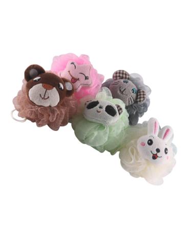 5pcs Bath Ball Body Scrubber Puff - Loofah Shower Sponge & Massager for Smooth Skin | Ideal for Baby & Adults - Buy Online on GoSupps.com