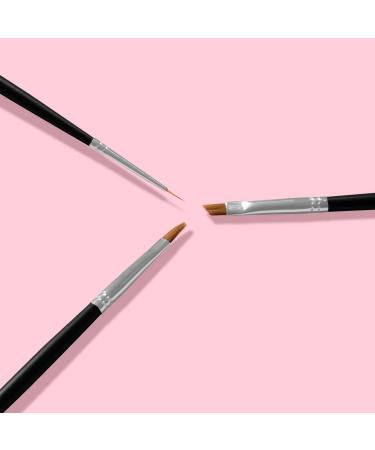 Mylee Artiste Nail Brush Kit - Professional Quality 3-Piece Set for Gel Nail Art & Polish Application - Oval Angled Fine Brushes for Manicure Painting - Home and Salon Use - Buy Online on GoSupps.com