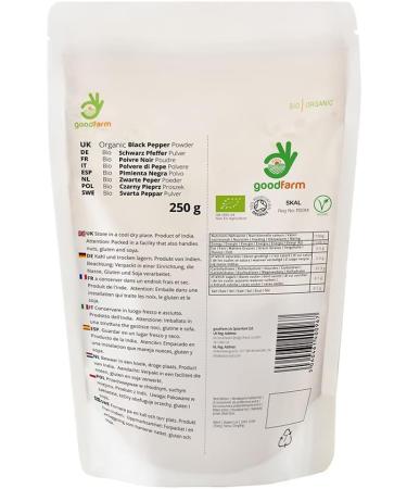 GoodFarm Organic Black Pepper Powder 250g - Premium Malabar Variety for Superior Aroma & Taste - Buy Online on GoSupps.com