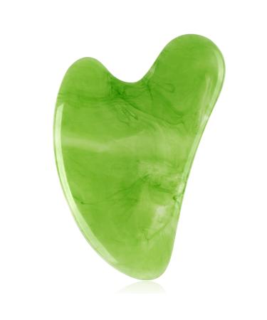 Ainiuniu natural stone gua Sha tool gua Sha facial treatment with jade natural stone heart shape reiki healing crystal massage stones scratch massage tool facial stone for spa anti-aging green