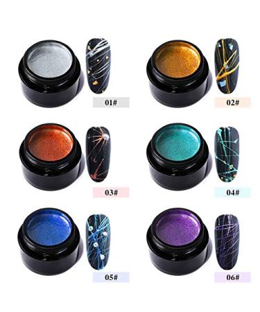 Mifive Nail Spider Gel Set - 6 Pieces Pull Line Gel Art for DIY UV Nail Designs - Long-lasting Elasticity - Buy Online on GoSupps.com