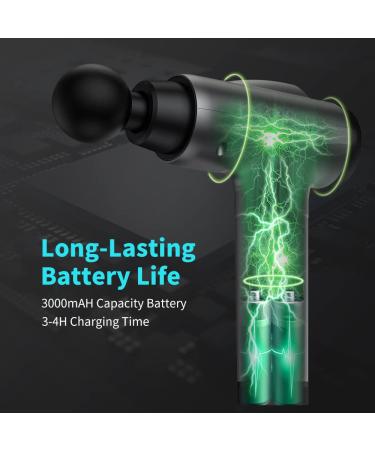 Massage Gun Deep Tissue Handheld Electric Muscle Massager - 10 Attachments, 30 Speeds, Grey | High Intensity Percussion Massage Device for Pain Relief - Buy Online on GoSupps.com