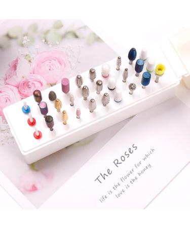 lmoikesz 30 Holes Nail Art Drill Storage Box Bit Holder Cover Tool Plastic Dustproof Case Manicure Accessories Organizer White - Buy Online on GoSupps.com