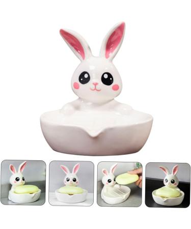 Ciieeo 4pcs Ceramic Soap Dish Desk Cup Holder Jewelry Trays Soap Rack Jewelry Stand Soap Holder Keychain Holder Bathroom Accessory Rabbit Miss White Ceramics Portable Household Products - Buy Online on GoSupps.com