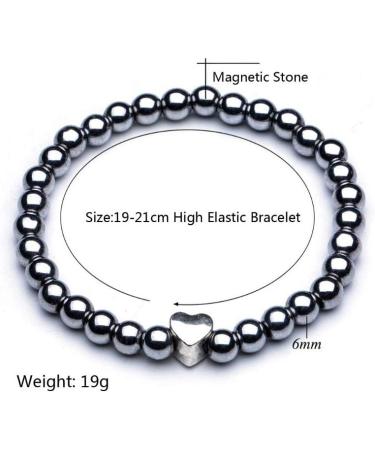 Bestt 2-Part Magnetic Hematite Therapy Bracelet for Weight Loss & Anti-Fatigue - Unisex Round Pearls Stretch Jewelry - Buy Online on GoSupps.com