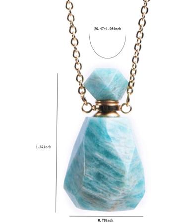 YGLINE Natural Gemstones Perfume Bottle Pendant Long Necklace - Unique International Shipping - Buy Online on GoSupps.com