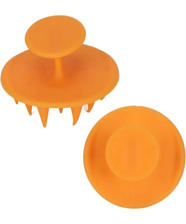 Gientan 2-Piece Silicone Head Massager & Scrubber - Dandruff Removal Shampoo Brush for Hair Growth (Wet & Dry) - Unisex Orange - Buy Online on GoSupps.com