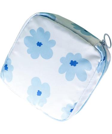 Cabilock Storage Pocket 2 Pack - Versatile Cosmetic Period & Diaper Bag for Women | Travel-Friendly Blue Floral Design - 12.5x12cm - Buy Online on GoSupps.com