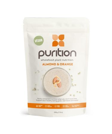 Purition Vegan Almond & Orange Large Bag | Premium Vegan High Protein Powder for Keto Shakes and Smoothies with Only Natural Ingredients for Weight Management | 1 x 12 Meal Bag Almond & Orange 1.00 g (Pack of 1)