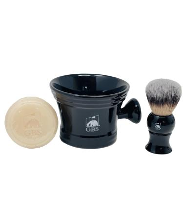 G.B.S Black Luxury Shaving Kit | Wood Straight Razor Mug Soap Brush & More - Premium Grooming Essentials - Buy Online on GoSupps.com