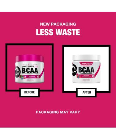 Honey Badger BCAA Amino Acids Powder - Vegan Keto Wild Berry BCAAs + EAA for Hydration & Recovery | Sugar Free Paleo Formula | 30 Servings - Buy Online on GoSupps.com