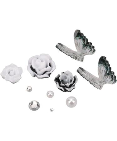 Nail Rhinestones Vintage Butterfly Flower Pearl Shape Gems Multiple Sizes 3D Nail Art Charms DIY Manicure Decoration - Buy Online on GoSupps.com