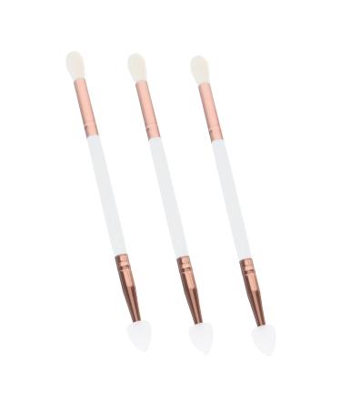 Healeved 3pcs Eye Shadow Brush Double Headed Eyeshadow Makeup Brush Multipurpose Tool Makeupset Wooden Handle