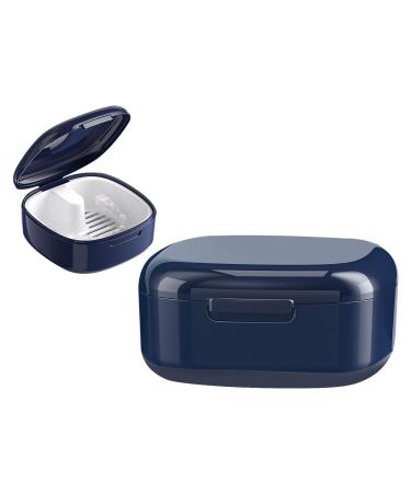 GMedHC braces with sieve portable prosthetic dinner cover invisible tooth cheeks storage box double -layer hollow drain prosthesis box for bracket cleaning box blue B - Buy Online on GoSupps.com