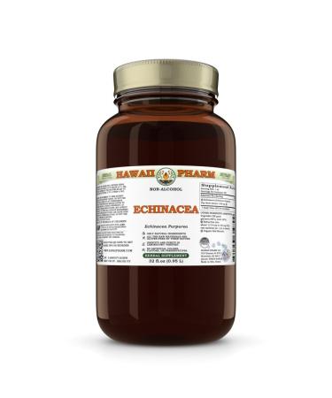 Echinacea (Echinacea Purpurea) Dry Herb Glycerite Made in Hawaii Organic Raw Materials All Natural Vegan Lab Tested Alcohol-Free Liquid Extract - 32 fl.oz 32 Fl Oz (Pack of 1)