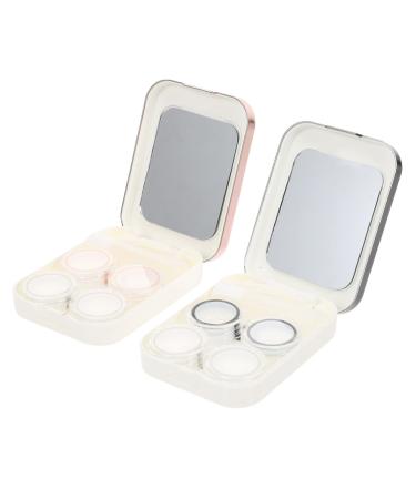 2 sets of colored contact lenses travel set for storage Control contact case Bulk eye lens holder container for contact lenses contact lens holder travel pp travel items cosmetics