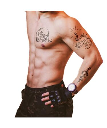 Temporary Tattoos for Men Women Teens Body Art Decorations Black Fake Tattoos Stickers Snake Tattoo Decals 20 Pcs Skull Web Black Rose Flower Knife Moon Sexy Stickers for Sleeve Arm Neck Chest Decor - Buy Online on GoSupps.com