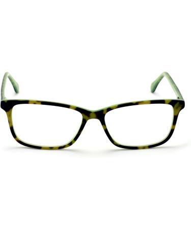 Rectangular Acetate Reading Glasses - Anti Blue Light UV Protection Reduce Eyestrain - Tortoise & Teal 1.75x - Buy Online on GoSupps.com