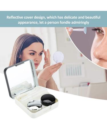 Semme Black Contact Lens Container Kit - Eye Care Holder with Mirror for Travel & Maintenance - Buy Online on GoSupps.com