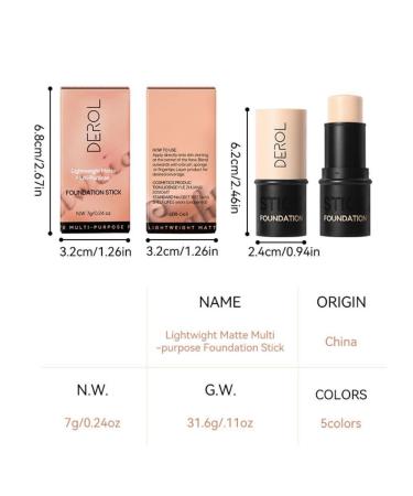 Derol 2in1 Concealer and Foundation Magic Stick - Full Coverage Lightweight Waterproof Formula (01#Whipped Cream) - Buy Online on GoSupps.com