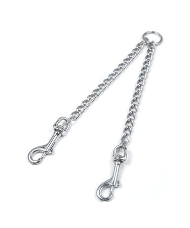 DWE double-made metal 2-way coupling no tangling double dog leash for twins and large medium-sized and small dogs (XS-2.5 mm x 40 cm) XS-2.5mm*40cm