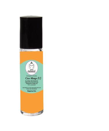 ZEKA PARFUMERIE Coco Mango Perfume Oil | Long-Lasting Unisex Fragrance Body Oil | Alcohol-Free Roll-On | 1/3 Fl Oz (9.86 mL) Made in USA