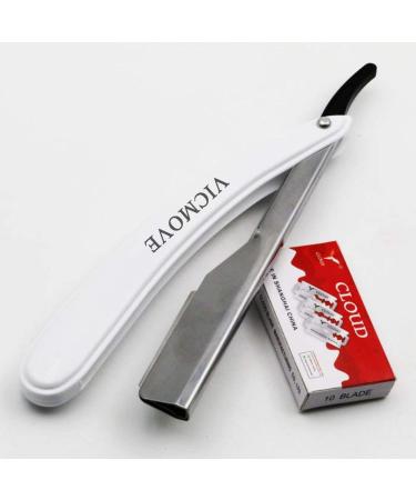 VICMOVE Professional Barber Straight Edge Razor Safety with 20 Derby Blades - Stainless Steel - Buy Online on GoSupps.com