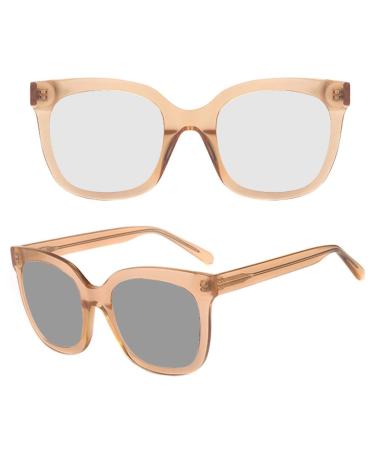 Blue Light Blocking Photochromic Glasses - Model A8048 Light Crystal Brown