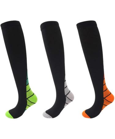 Buy W/H Compression Stockings for Women - 10 Pairs Long Pipe Non-Slip Design for Sports | Best Pressure Reduction Mixed Colors Size L - Buy Online on GoSupps.com