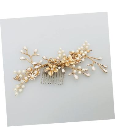 Angoily flower hairpin hair comb mosaic bride pearl hairpin comb hair clip comb little pearl hair pin hairpin manual flower hair clip comb - Buy Online on GoSupps.com