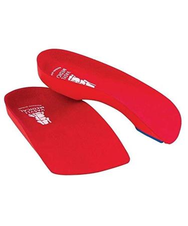 Vasyli - 16 Custom 3/4 Length Insoles  Red  Medium  Fast & Effective Pain Relief  Solid Biomechanical Control  Firm Density  High Performance Orthotic  Athletes  Overweight Patients  Heat Moldable Red Medium