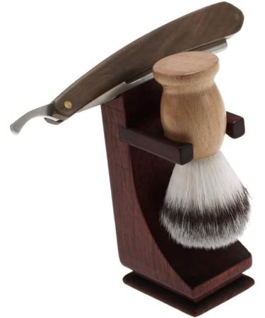 Shop Minkissy Wing Iron Stand Premium Solid Wood Electric Razor Holder for Men | Beard Tool Stand - Buy Online on GoSupps.com
