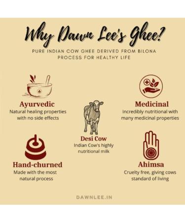 Dawn Lee (18th Century Goodness) Dawn Lee A2 Bilona Ghee-Made From Curd- Churning Process-Slowheating- Natural Healing Properties-Promotes Strong Bones-Muscles-Aids Digestion-Natural Ghee-250 ML - Buy Online on GoSupps.com