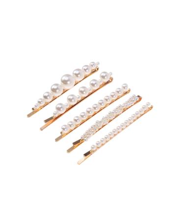 Beaupretty Hair Set bridal pearl hairpiece white pearl jewelry flower hairpins hair clips pearl barrette ties hair for women girls barrettes for women bride European and American Clips