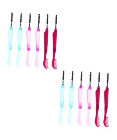 Ipetboom 12 Pcs Collapsible Eyelash Comb Eyebrow Eye Lash Shaper False Lash Mascara Eye Brow Brush Eyelash Separator Comb Lash Tools Eye Lash Tool Makeup Tools Both Ends Plastic 10x1.5cmx2pcs