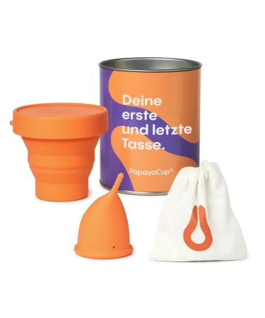 PapayaCup - the most flexible and convenient menstrual cup - anatomical and soft cup - ideal for women with vaginal sensitivity even after birth (l with sterilizer) - Buy Online on GoSupps.com