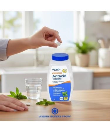 Antacid Tablets Chewable Peppermint Flavor Anti Acid Tablets 1000mg Calcium Carbonate 160 Count - Buy Online on GoSupps.com