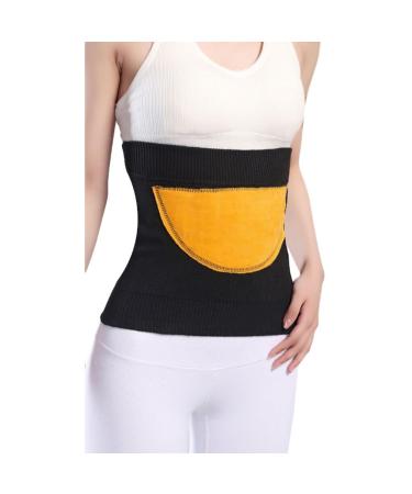 Ioiuskku Kashmirg rtel pleasant to wear warm and stylish skin -friendly and soft breathable elastic waist back support made of wool black brushed XL XL black brushed