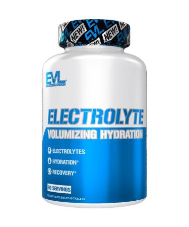 Evlution Nutrition Volumizing Electrolyte Hydration Tablets - Rapid Rehydration Supplement - Recharge and Recover - Contains 8 Key Electrolytes - Vegan Gluten-Free and Keto Friendly - 60 Servings