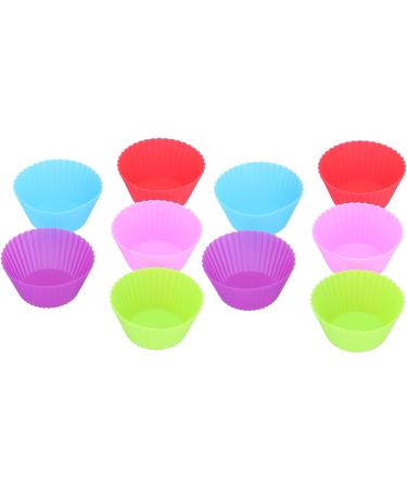 Cake Mold 10Pcs Silicone Muffin Cup Resuable Food Grade Cake Mold Cupcake Liners for Bakery Home - Buy Online on GoSupps.com