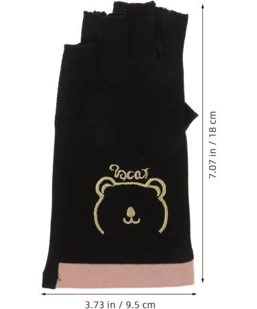 Healeved Fingerless Manicures Gloves 1 Pair Protection Gloves for Gel Nail Anti Gloves Shield Nail Art Accessories - Buy Online on GoSupps.com