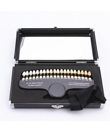 NSKI 20 Colors Dental Whitening 3D Shade Guide Color Comparator with Mirror for Professional Cold Light Tooth Whitening Material