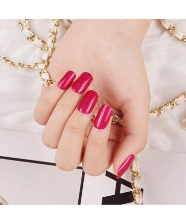 Zaubern gel4Home UV-Wraps | Fuchsia Glitter Gel Nail Wraps - Semi-Cured Easy Application for Stunning Nails Worldwide - Buy Online on GoSupps.com