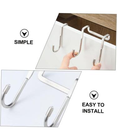 NAMOARLY 6pcs Back of Door Hooks Hat Wall Hooks Kitchen Cabinet Hooks S Hook Stainless Steel Cupboard - Buy Online on GoSupps.com